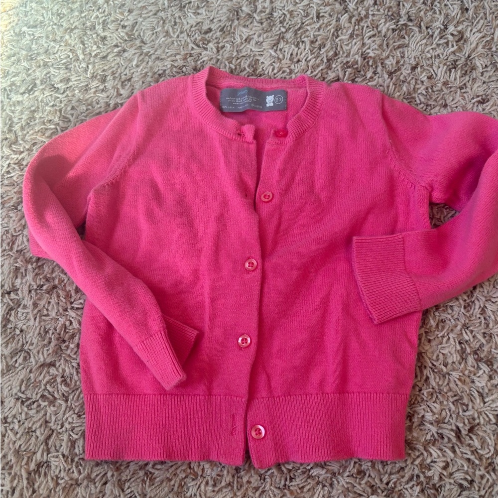 Primary Hot Pink Girls' Knit Cardigan Size 2-3